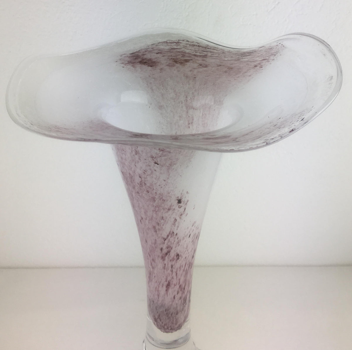 Handblown Tall Glass Centerpiece Epergne from Biot France — detail 10