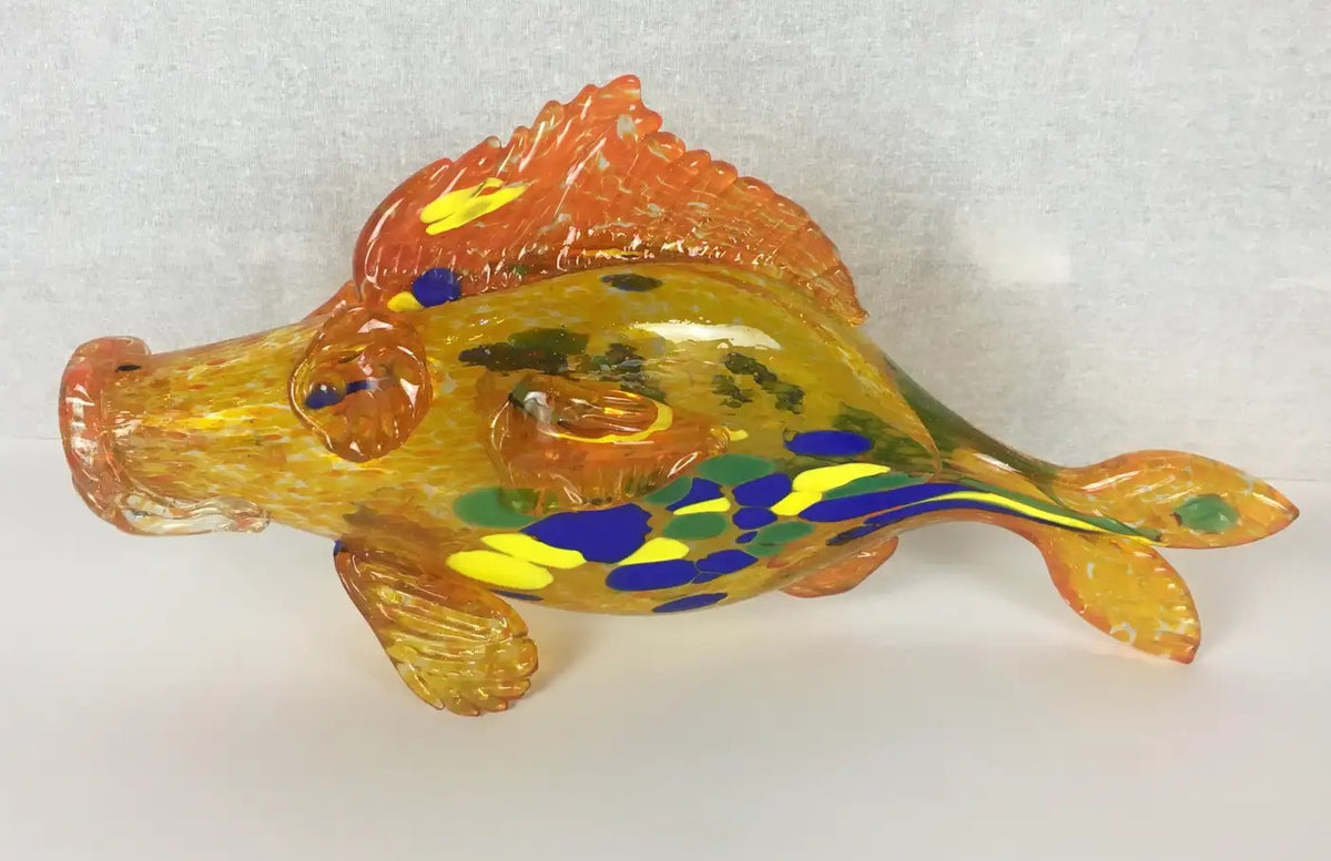 Murano Flecked Art Glass Fish — detail 3