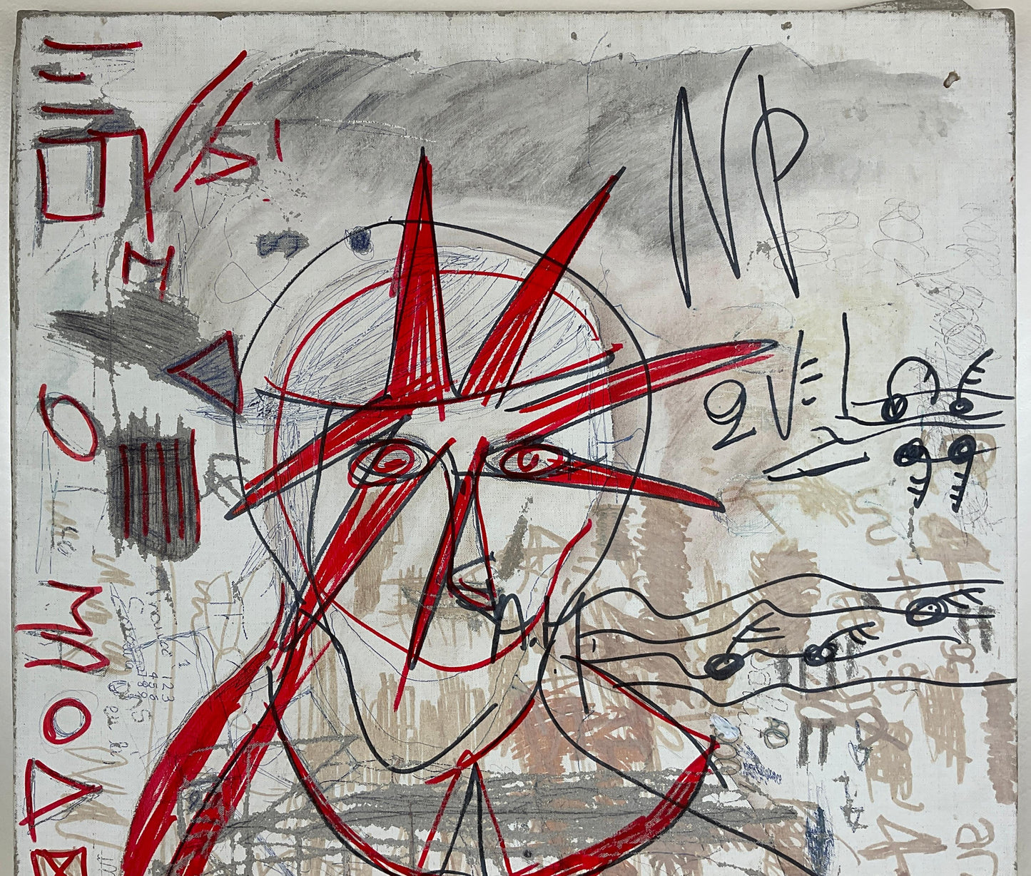 Modern Painting Depicting Liberty Titled "Krach" by Nico Rush — detail 2