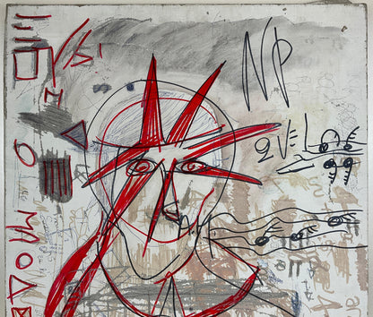 Modern Painting Depicting Liberty Titled "Krach" by Nico Rush — detail 2