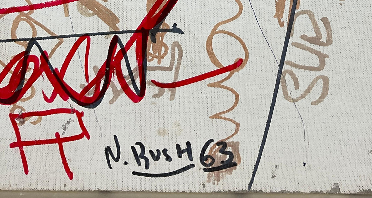 Modern Painting Depicting Liberty Titled "Krach" by Nico Rush — detail 6