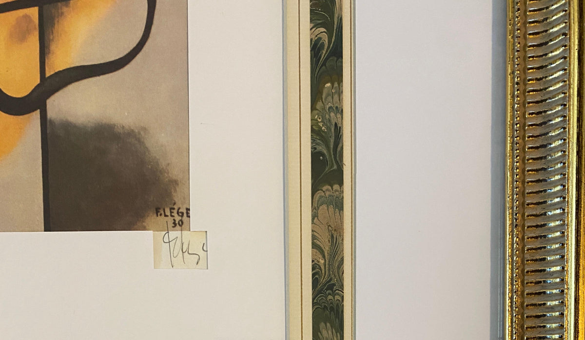 Signed Nadia Léger Lithograph, Modernist Surrealist Composition Mona Lisa Motif — detail 3