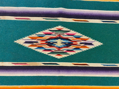 Vintage Mexican Saltillo Serape Blanket Rug — detail 4