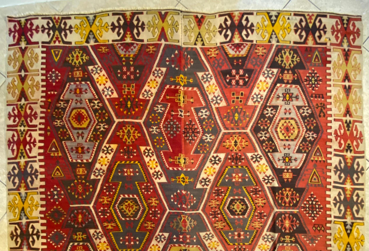 Large American Southwestern Tribal Style Kilim Rug — detail 13