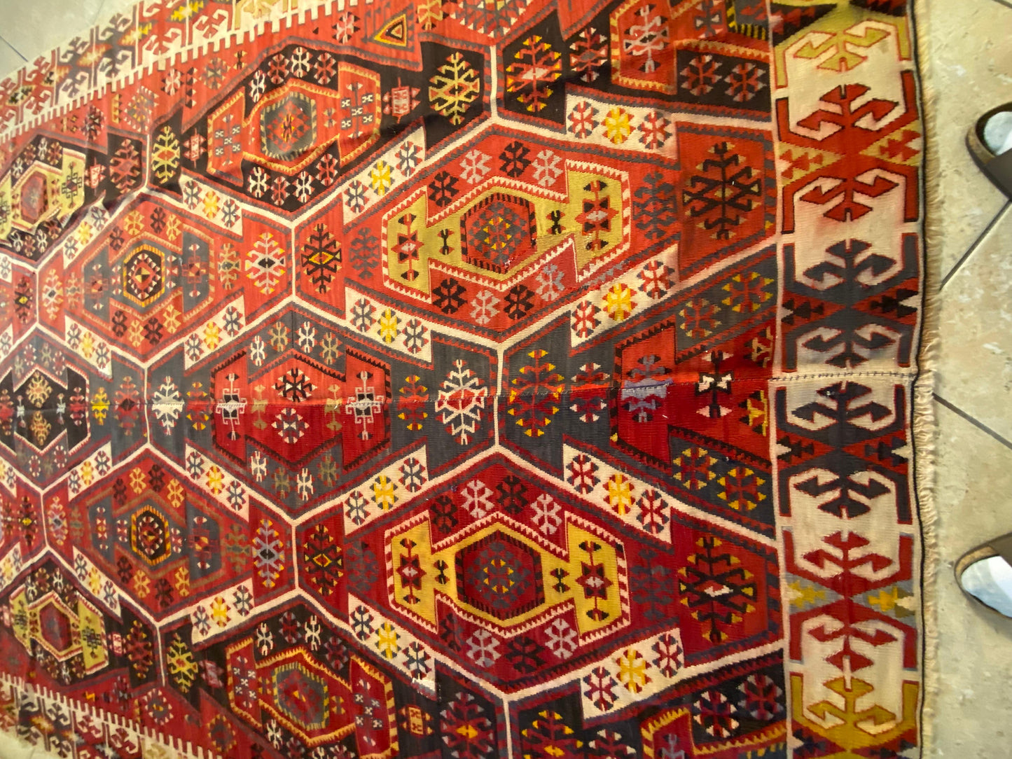 Large American Southwestern Tribal Style Kilim Rug — detail 12