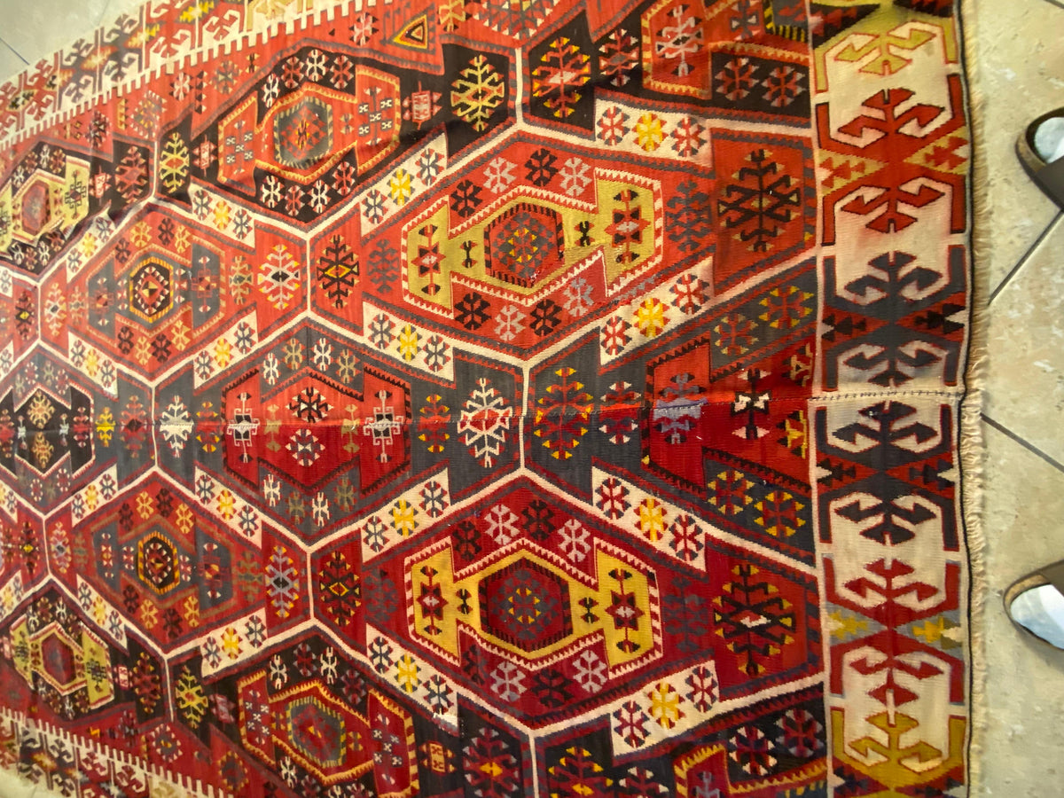 Large American Southwestern Tribal Style Kilim Rug — detail 12
