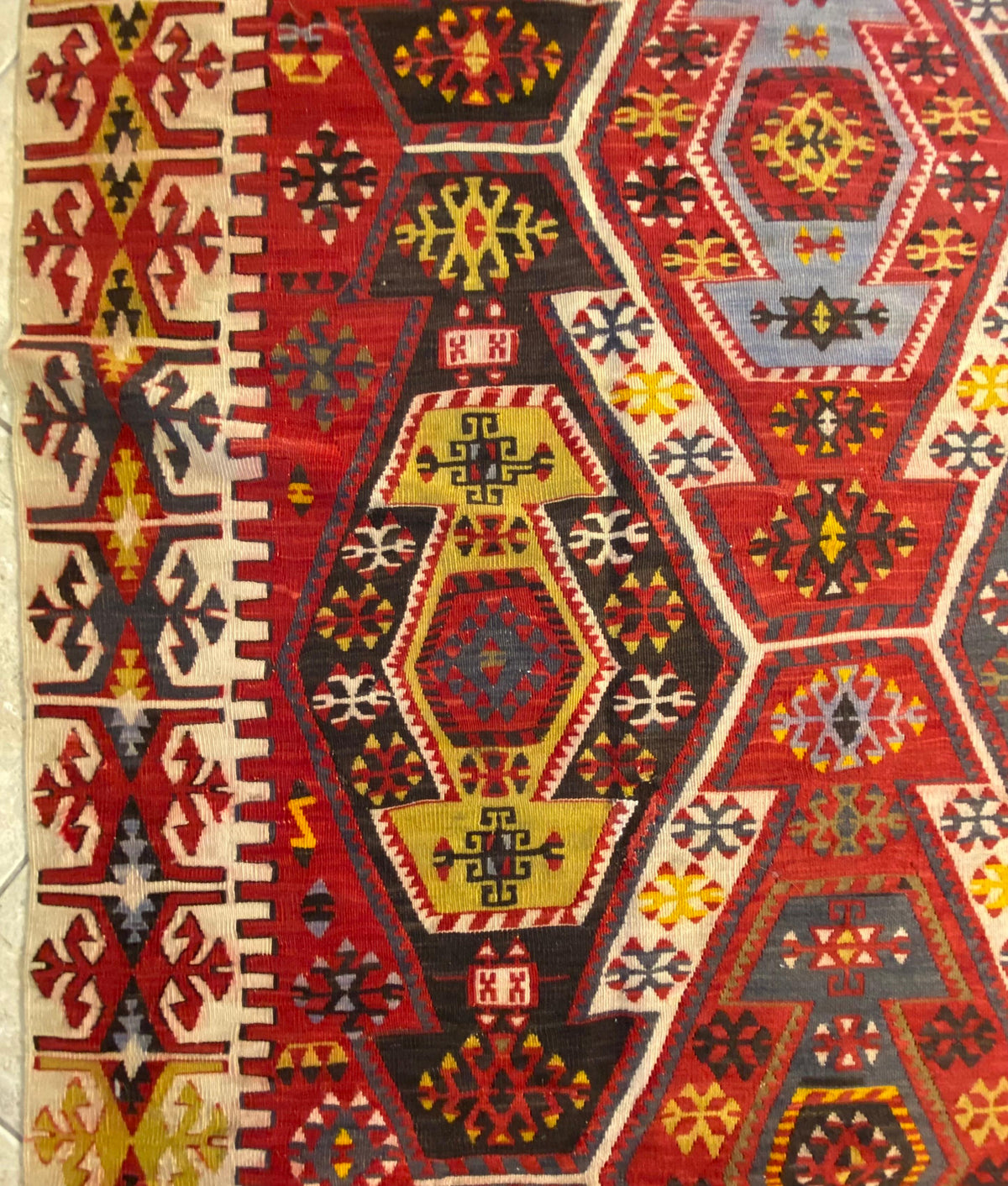 Large American Southwestern Tribal Style Kilim Rug — detail 6