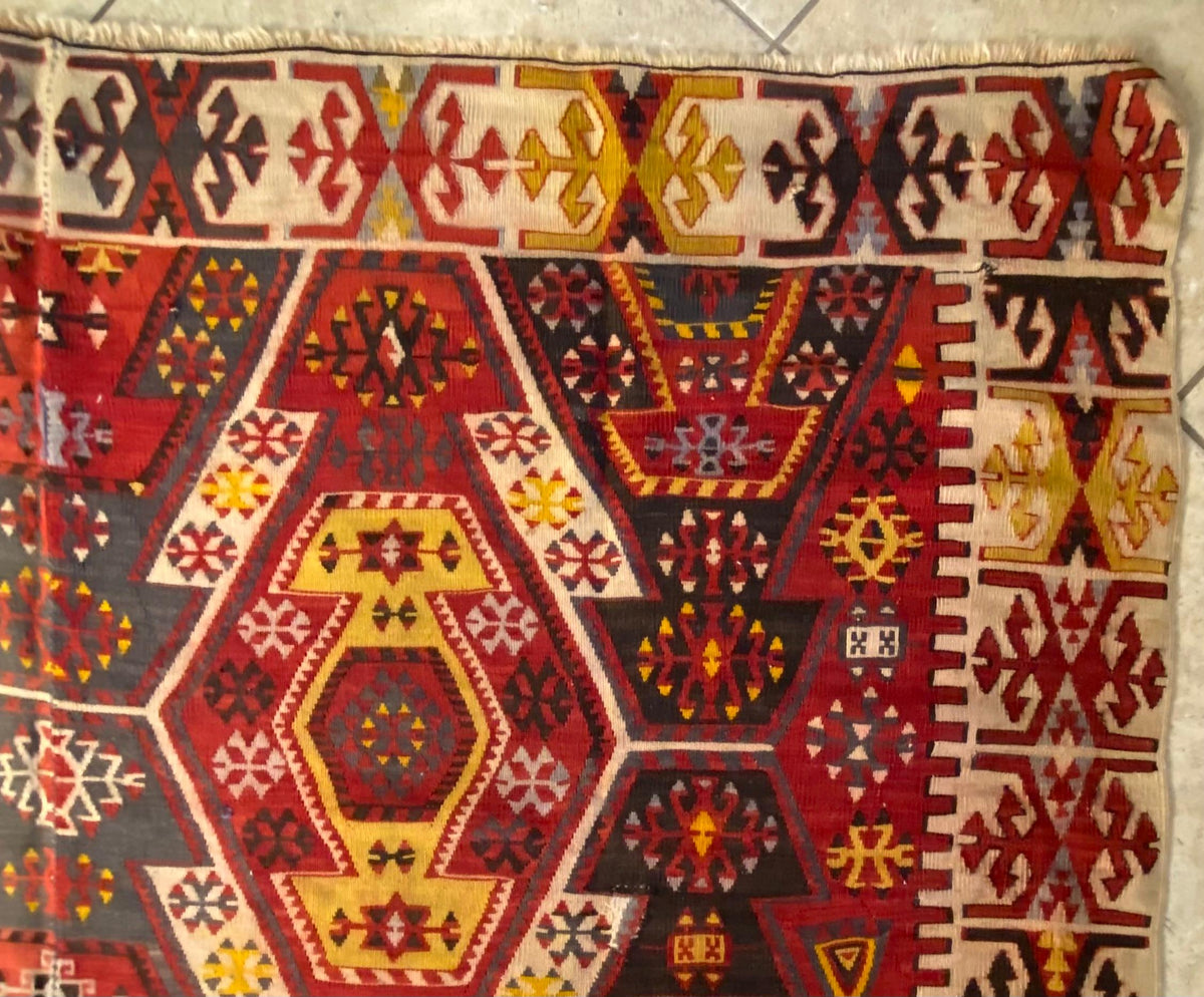 Large American Southwestern Tribal Style Kilim Rug — detail 7