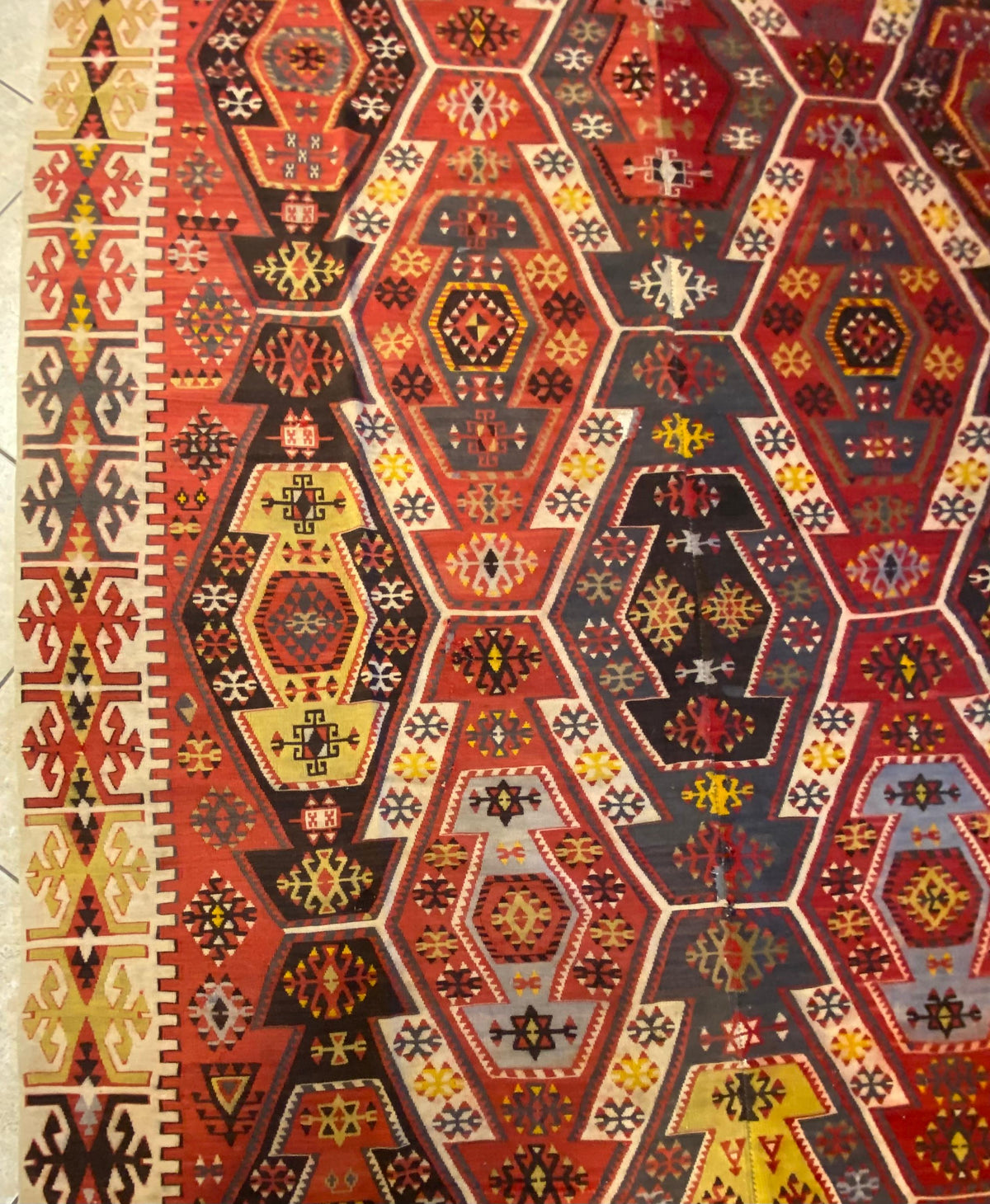 Large American Southwestern Tribal Style Kilim Rug — detail 8