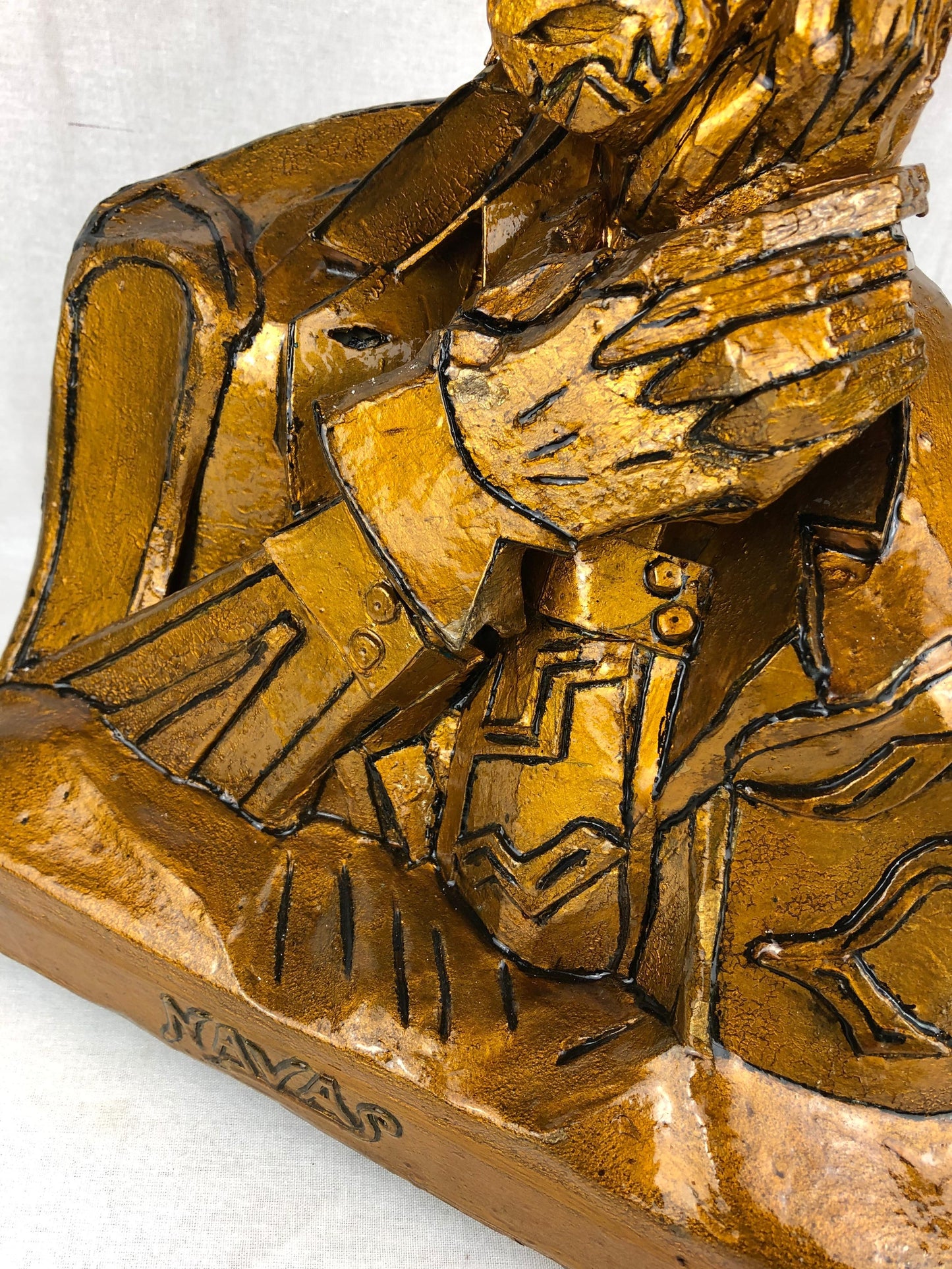Vintage Papier Mache Clown Sculpture by Spainish Artist Enrique Navas — detail 6