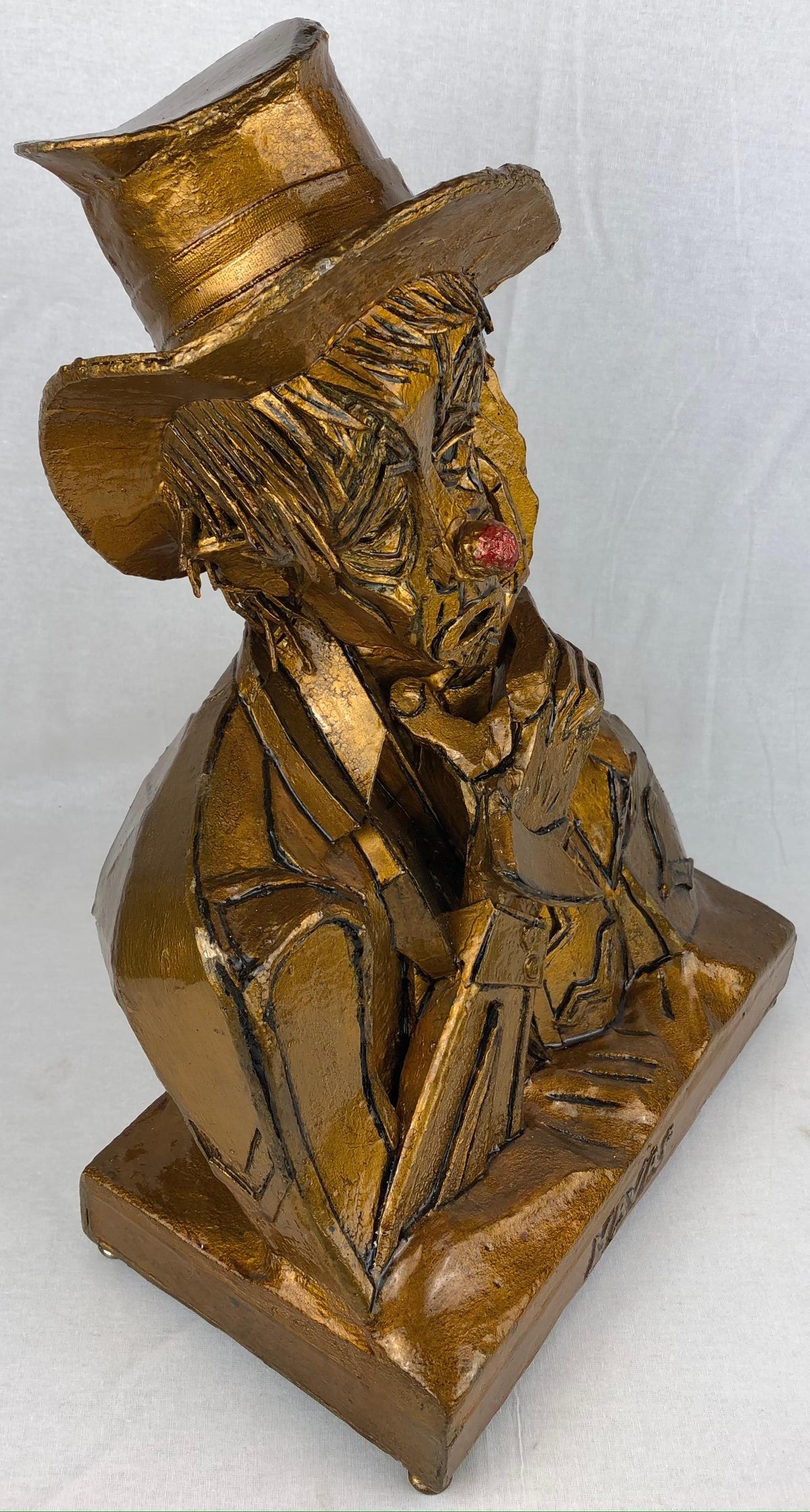 Vintage Papier Mache Clown Sculpture by Spainish Artist Enrique Navas — detail 7