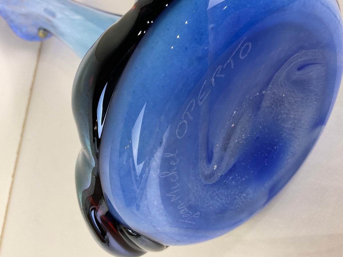 Biot France Art Deco Glass Vase Signed Jean Michel Operto — detail 2