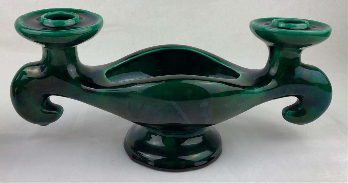 Vallauris Pair of French Midcentury Ceramic Candleholders — detail 6