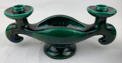 Vallauris Pair of French Midcentury Ceramic Candleholders — detail 2