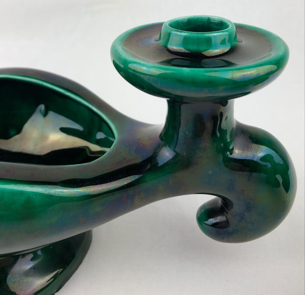 Vallauris Pair of French Midcentury Ceramic Candleholders — detail 8