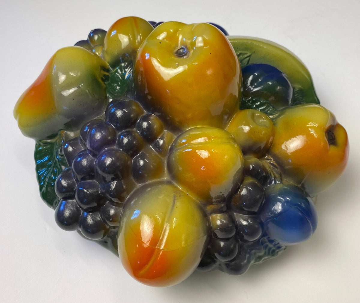 Pairpoint Style Table Lamp, Czech Art Deco Fruit Basket Lamp — detail 4