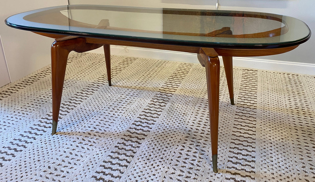 Important Italian Mid-Century Dining Table with 6 Chairs style of Paolo Buffa — detail 2