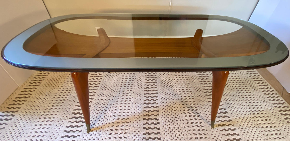 Important Italian Mid-Century Dining Table with 6 Chairs style of Paolo Buffa — detail 6