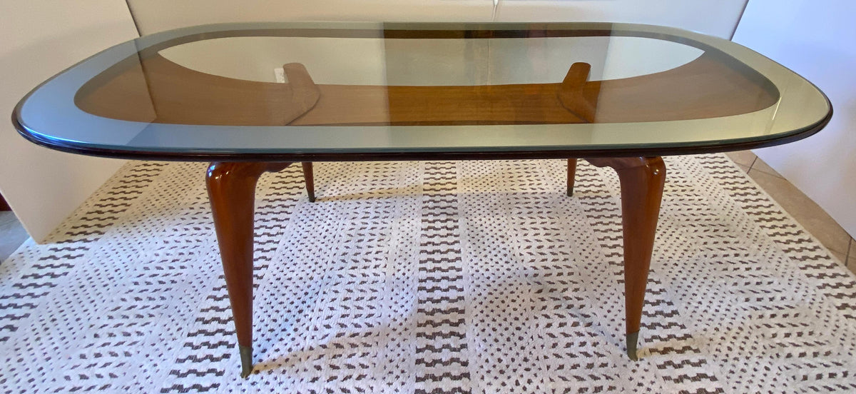 Important Italian Mid-Century Dining Table with 6 Chairs style of Paolo Buffa — detail 11
