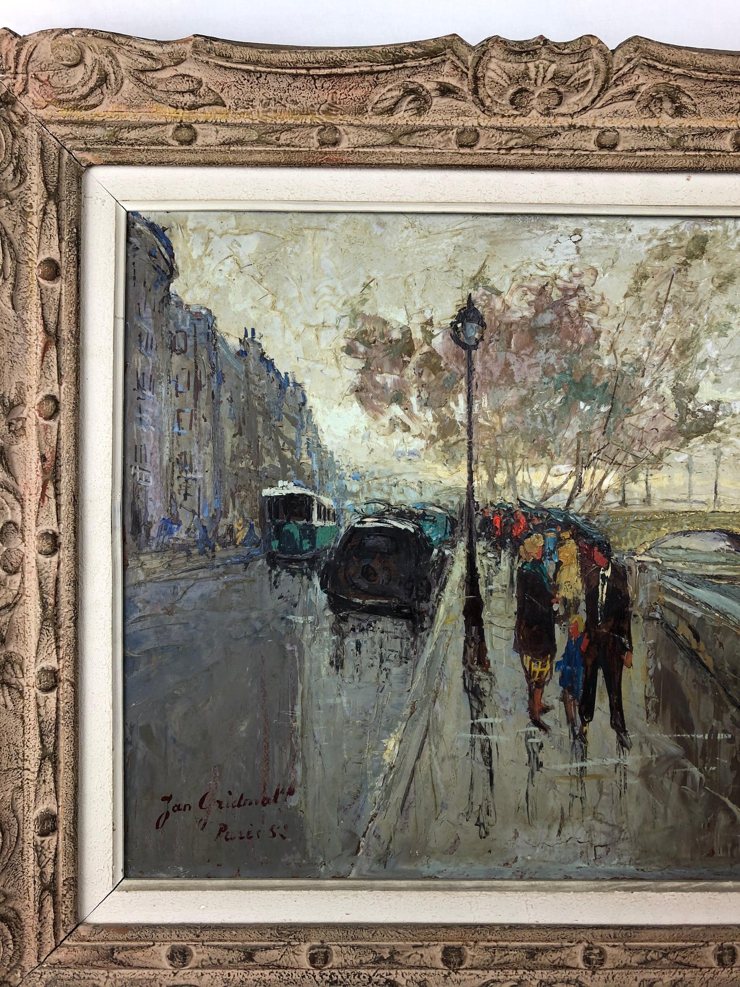 Paris Cityscape Oil Painting by Jan Gridmall, French Oil Painting — detail 6