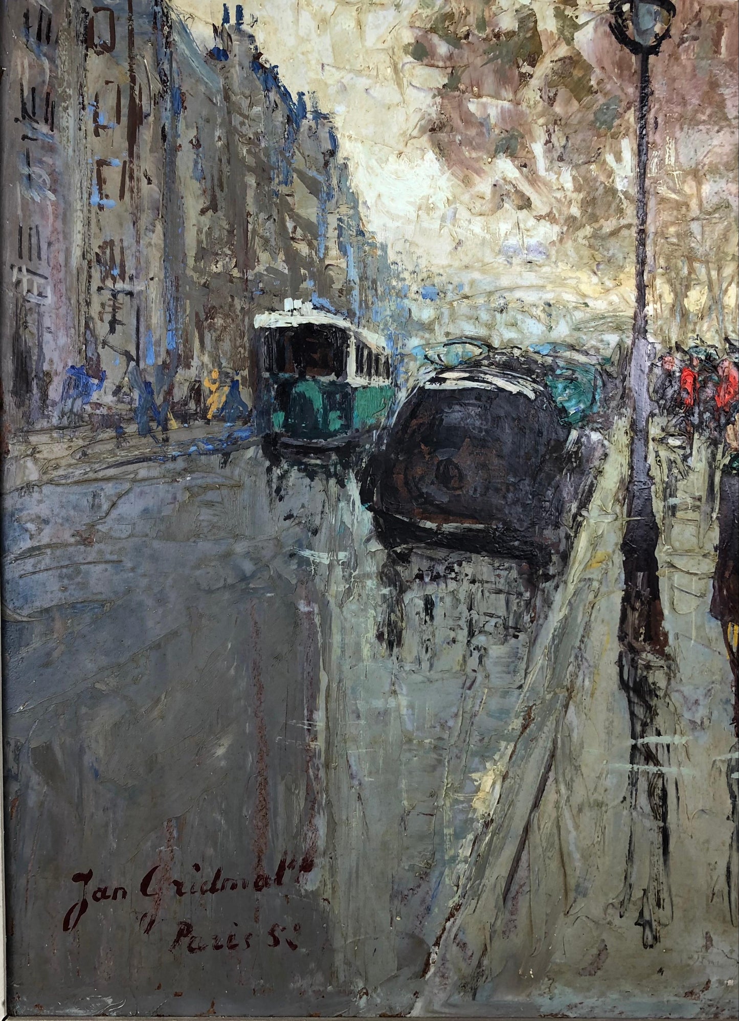 Paris Cityscape Oil Painting by Jan Gridmall, French Oil Painting — detail 3