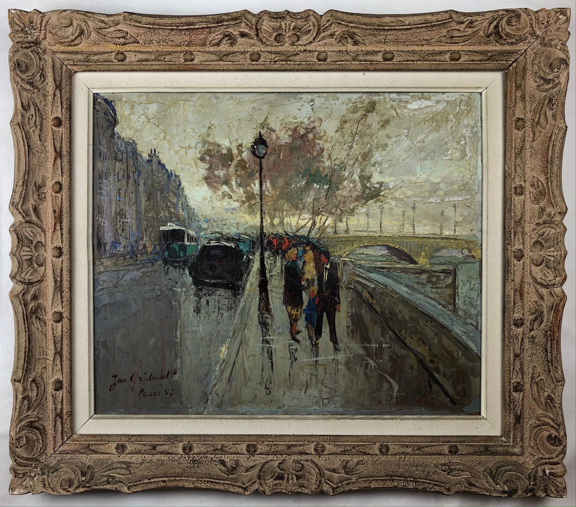 Paris Cityscape Oil Painting by Jan Gridmall, French Oil Painting — detail 7