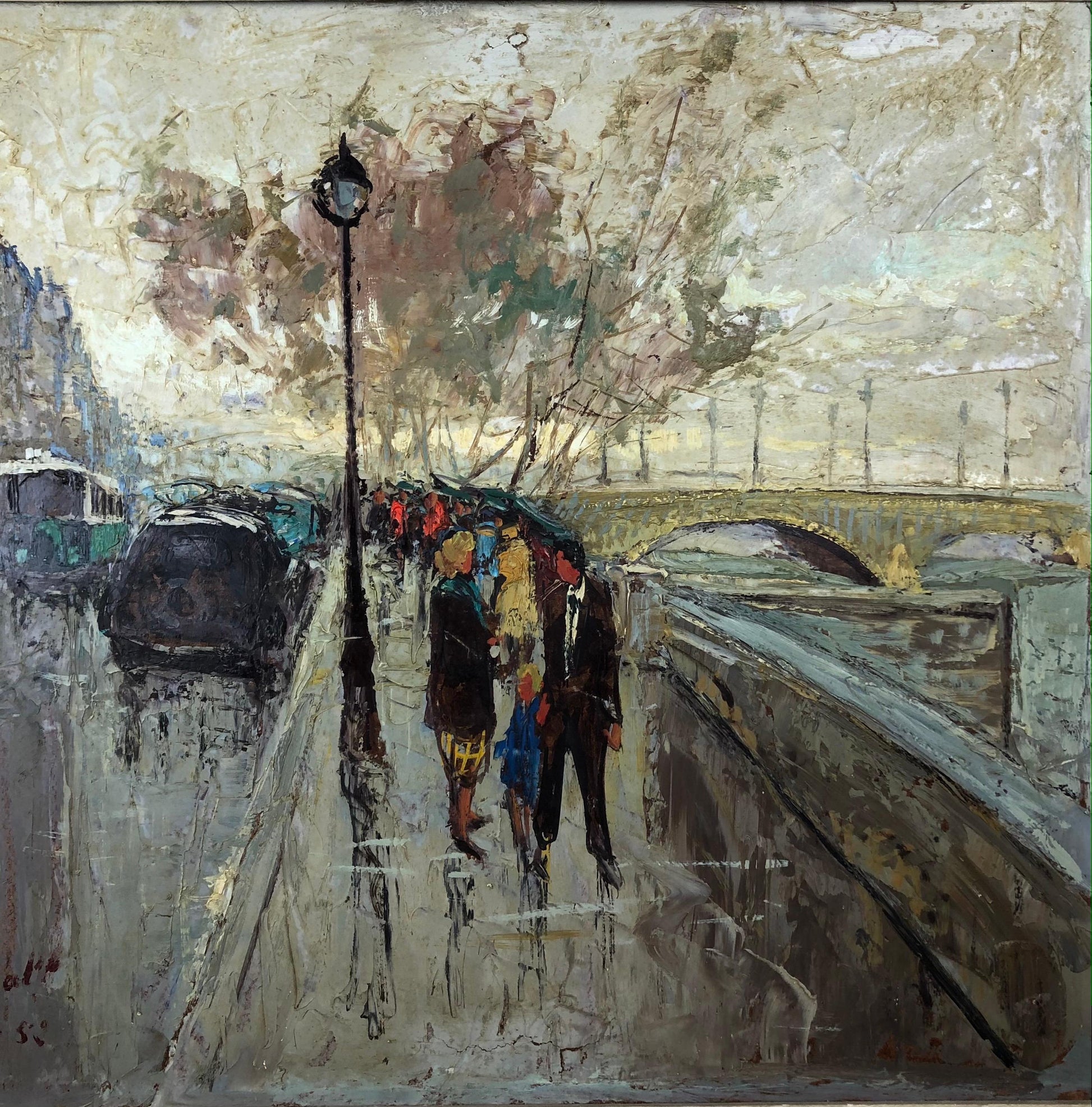 Paris Cityscape Oil Painting by Jan Gridmall, French Oil Painting — detail 4
