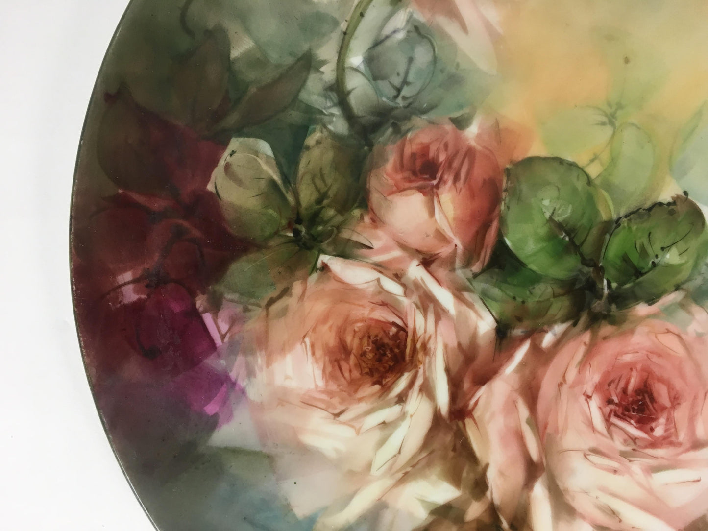 20th Century Majolica Floral Charger — detail 3