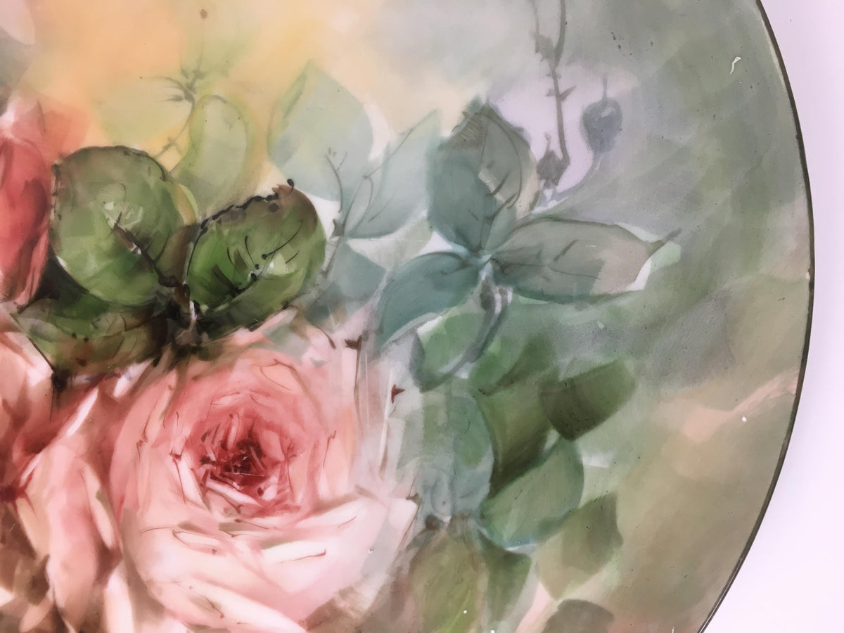 20th Century Majolica Floral Charger — detail 4