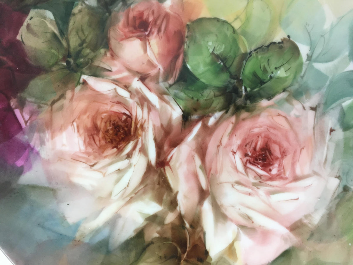 20th Century Majolica Floral Charger — detail 5