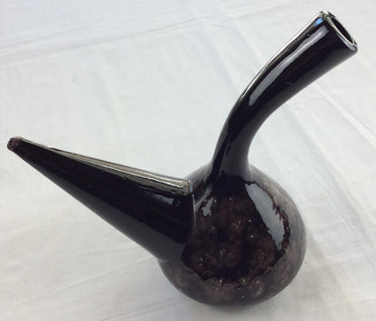 Stunning Midcentury Oil Vessel from Perpignan France, Brown and Black — detail 5