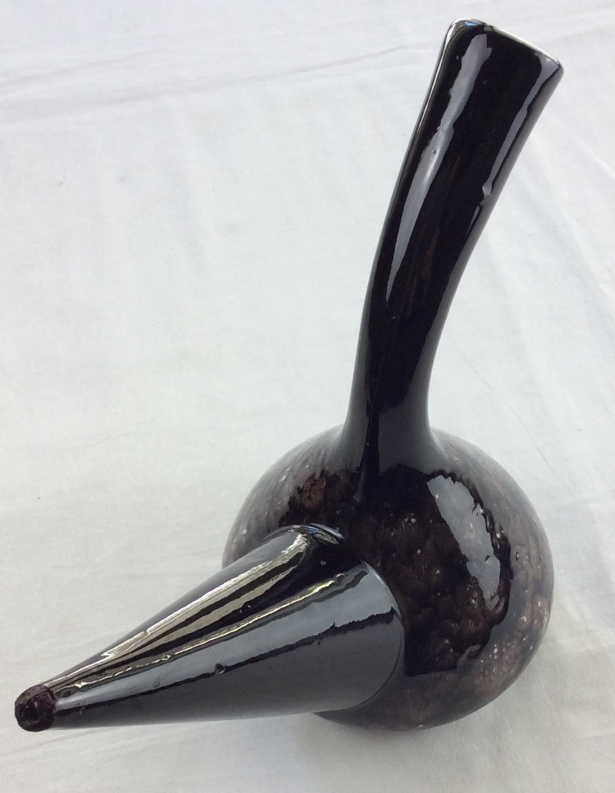 Stunning Midcentury Oil Vessel from Perpignan France, Brown and Black — detail 6