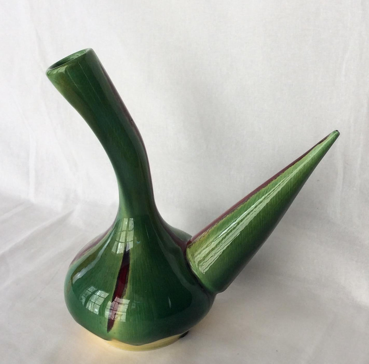 Stunning Midcentury Vessel from Perpignan France, Green Yellow Red and Black — detail 3