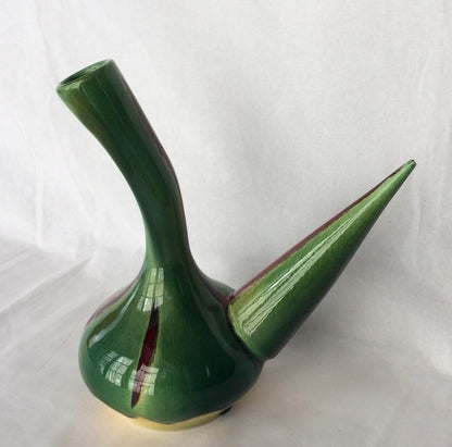 Stunning Midcentury Vessel from Perpignan France, Green Yellow Red and Black — detail 3