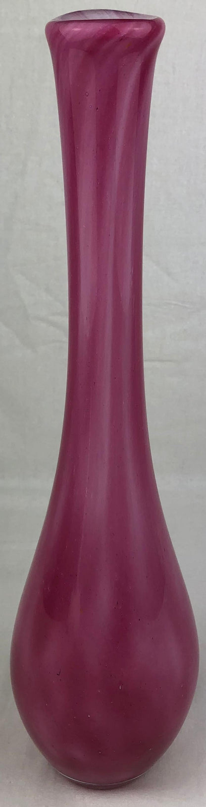 French Art Glass Pink Stem Flower Vase Signed Pierre Nicolle — detail 6