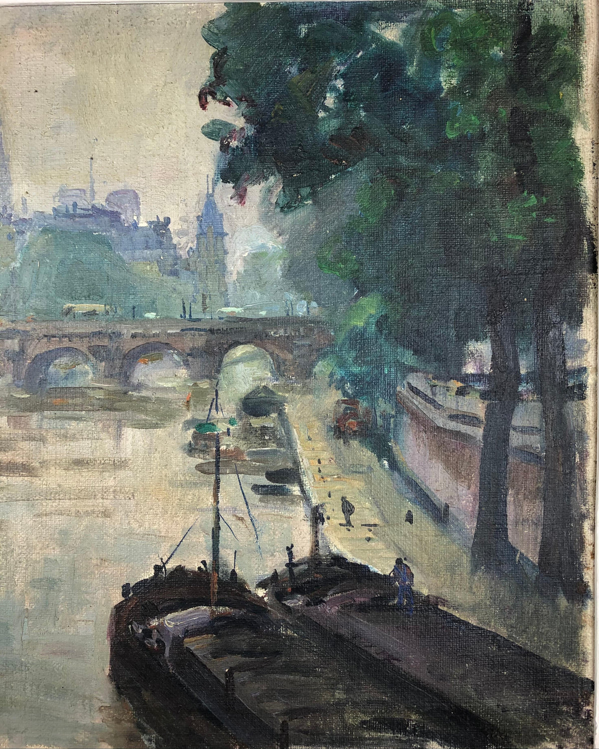Collectible Rare Original Oil on Canvas Painting by Henri Pontoy, Paris France — detail 4
