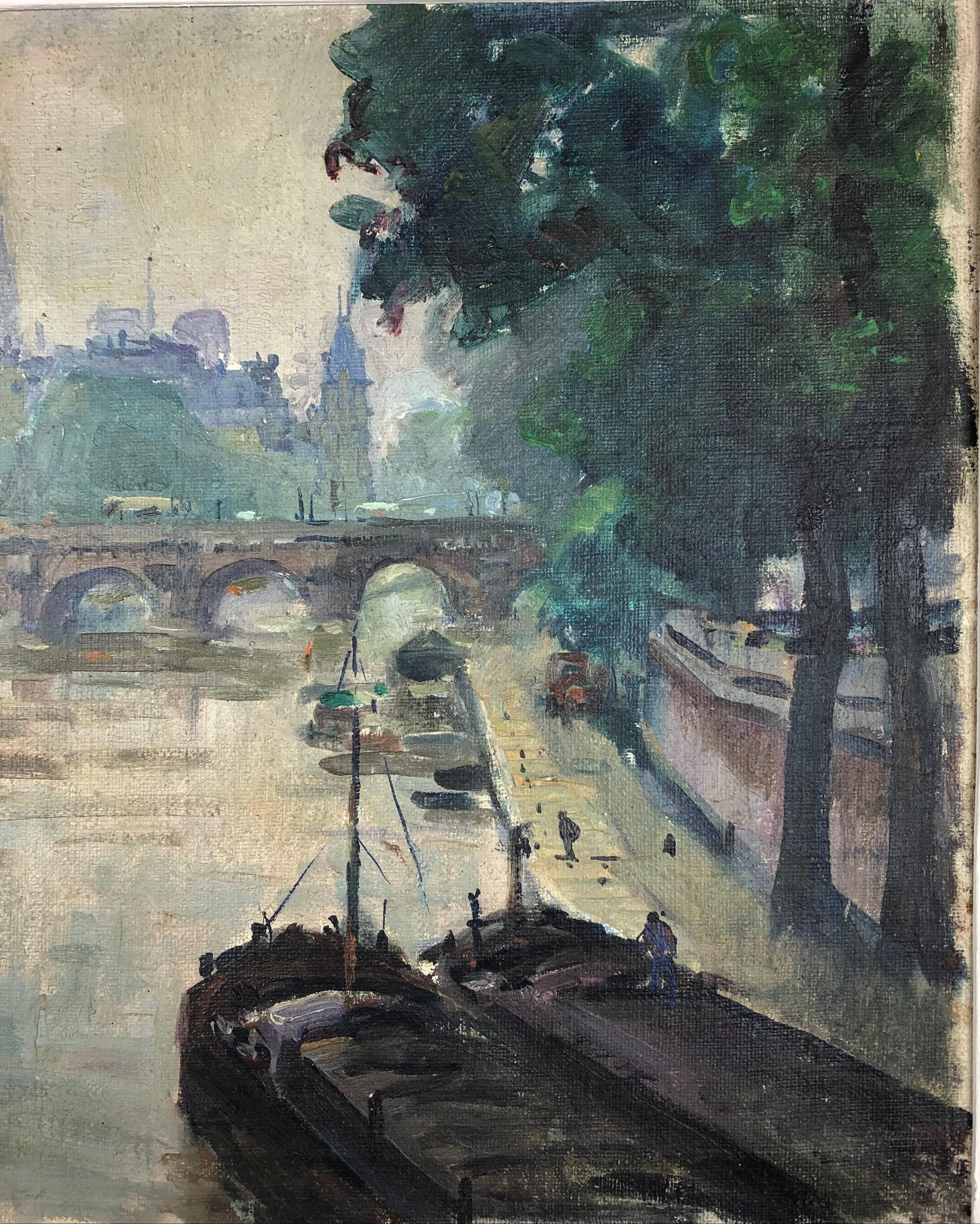 Collectible Rare Original Oil on Canvas Painting by Henri Pontoy, Paris France — detail 4