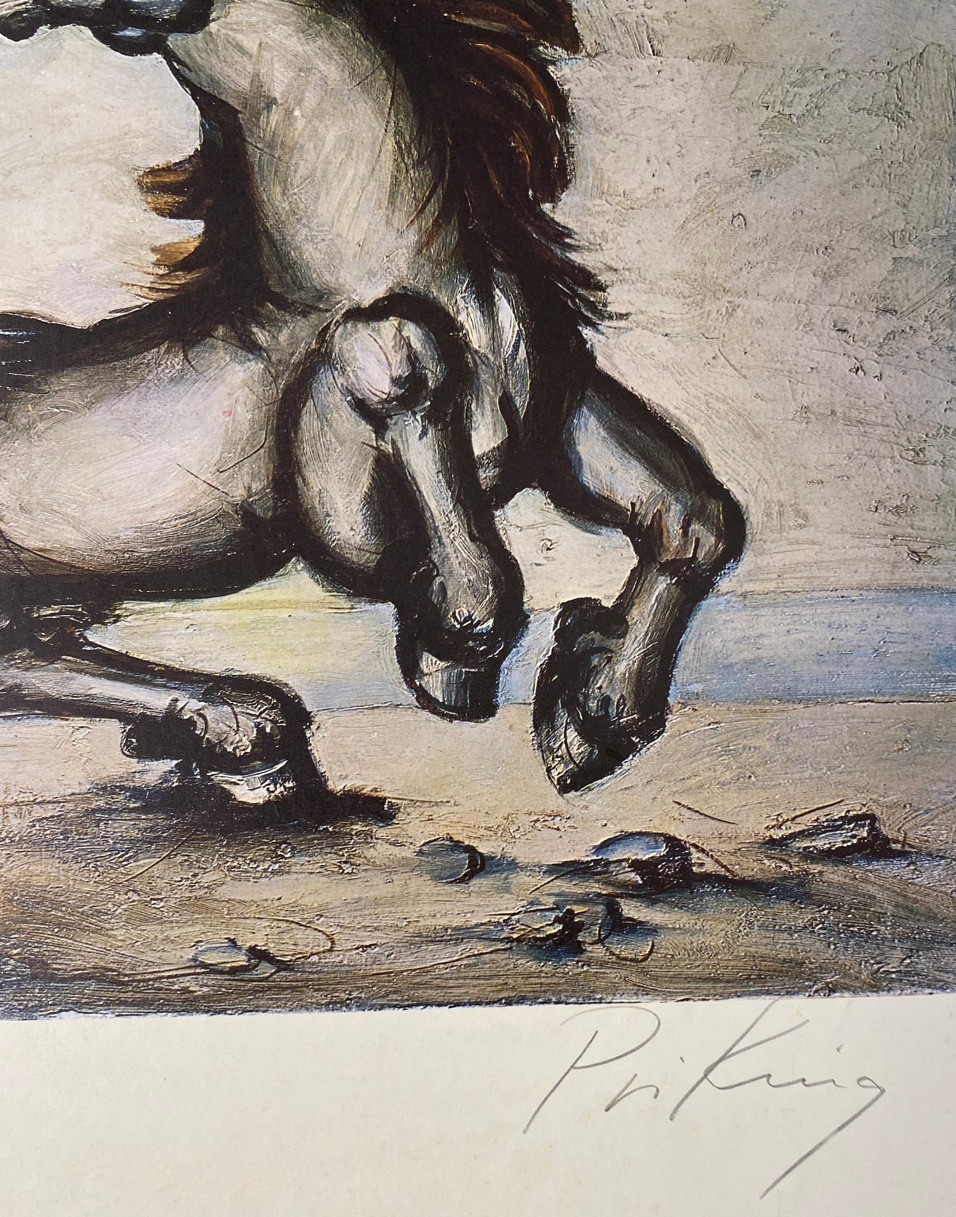 Franz Priking Fantastic Horse Lithograph, Hand Signed — detail 3