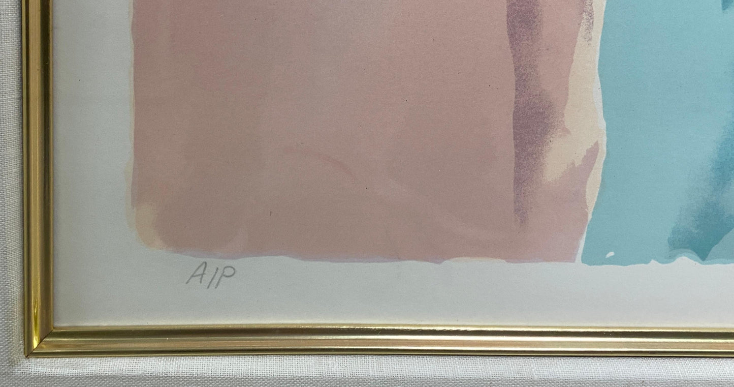 Jane Bazinet Watercolor Framed Hollywood Regency Style — detail 10