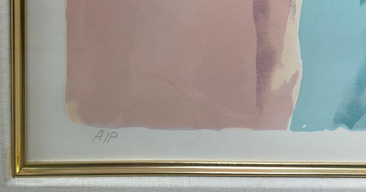 Jane Bazinet Watercolor Framed Hollywood Regency Style — detail 10