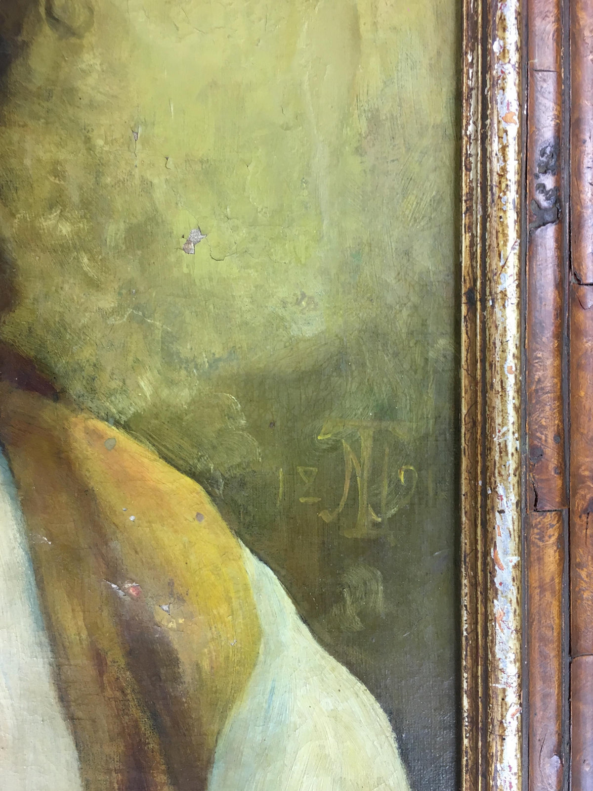 19th Century Oil on Canvas Figurative Painting — detail 3