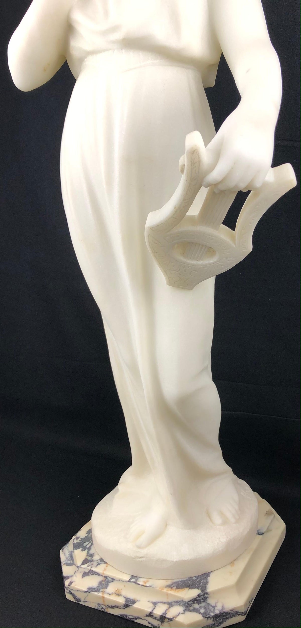 Italian Neoclassical 19th Century White Carrara Marble Sculpture Guglielmo Pugi — detail 13