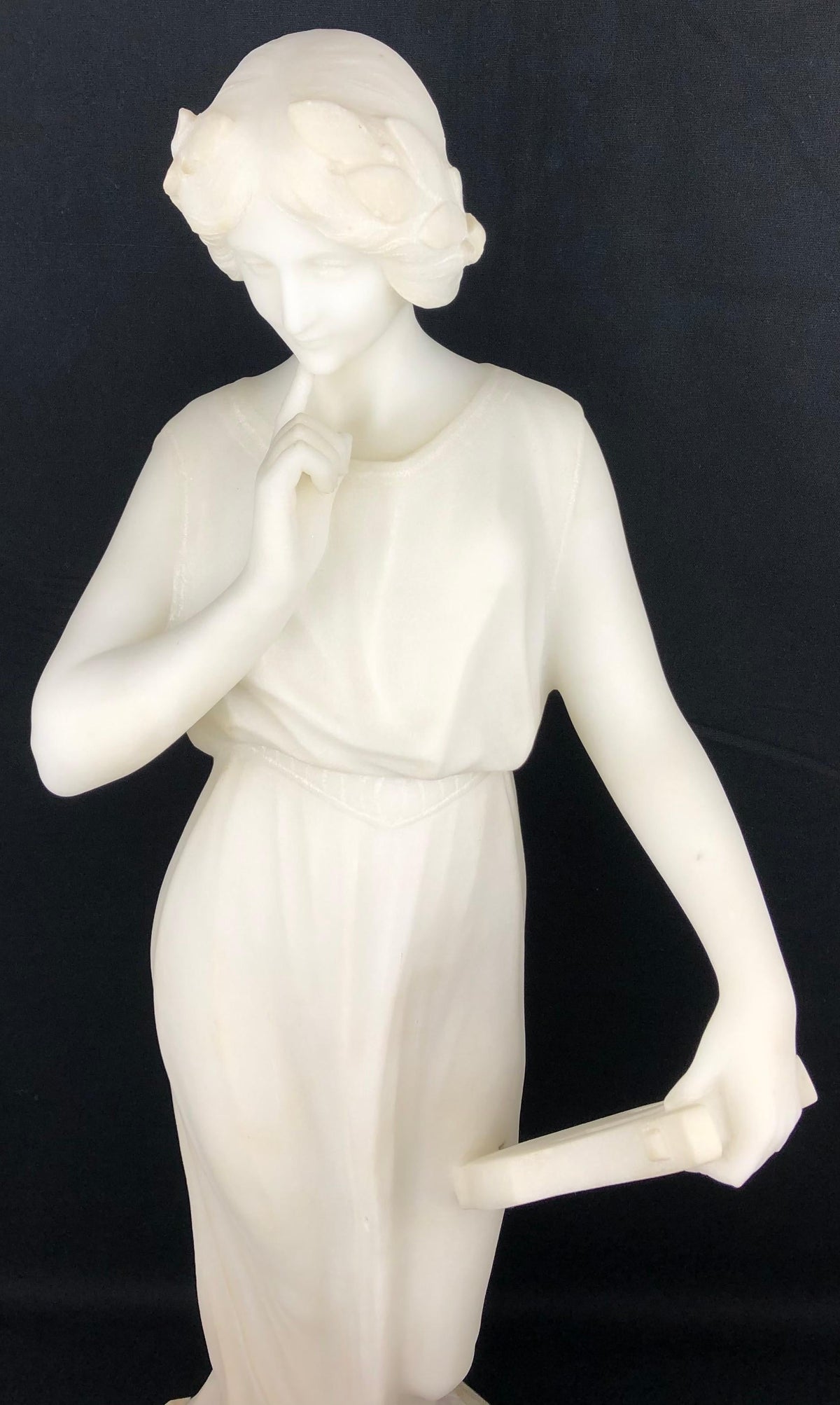 Italian Neoclassical 19th Century White Carrara Marble Sculpture Guglielmo Pugi — detail 11