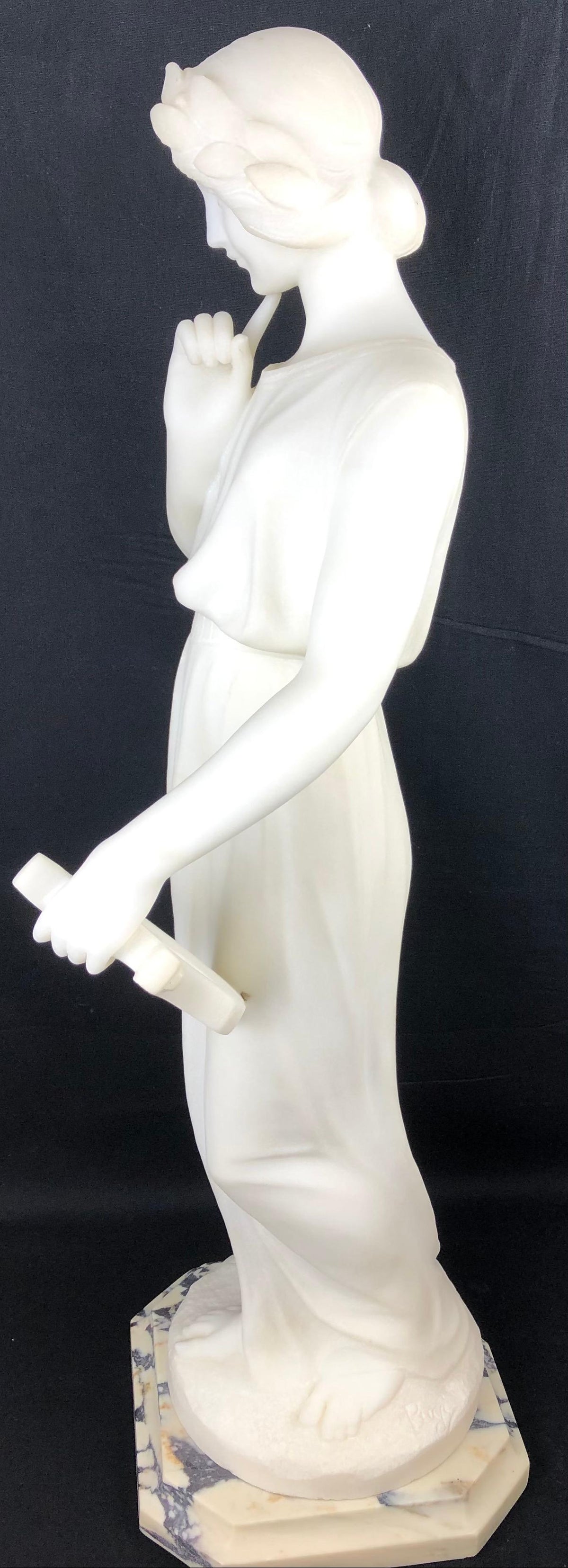 Italian Neoclassical 19th Century White Carrara Marble Sculpture Guglielmo Pugi — detail 14