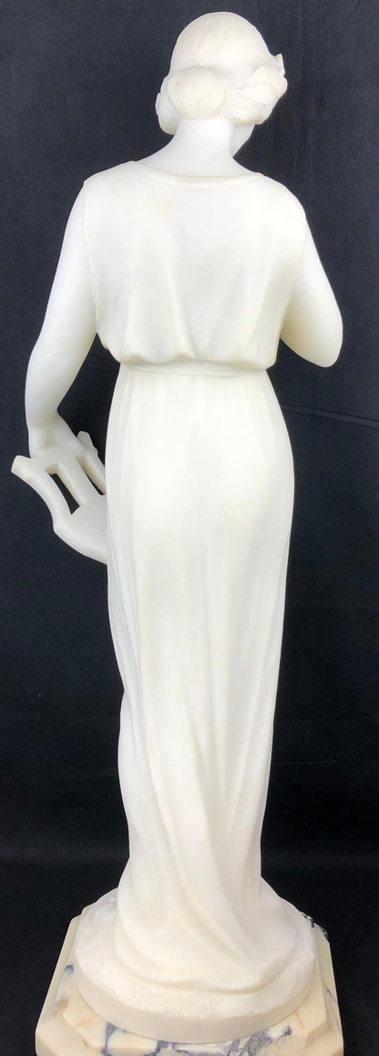 Italian Neoclassical 19th Century White Carrara Marble Sculpture Guglielmo Pugi — detail 5