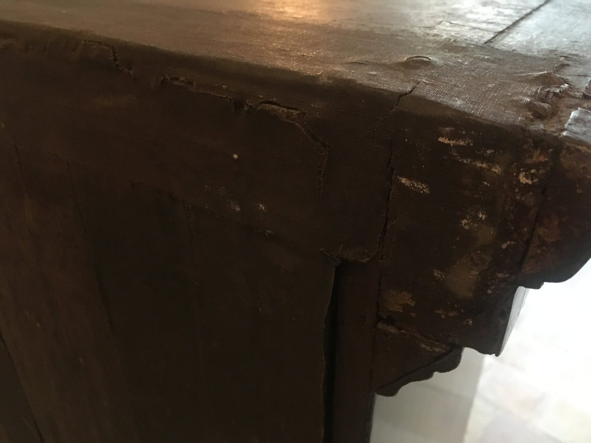 Fine English Queen Anne Walnut Bookcase with Secretary Desk — detail 20