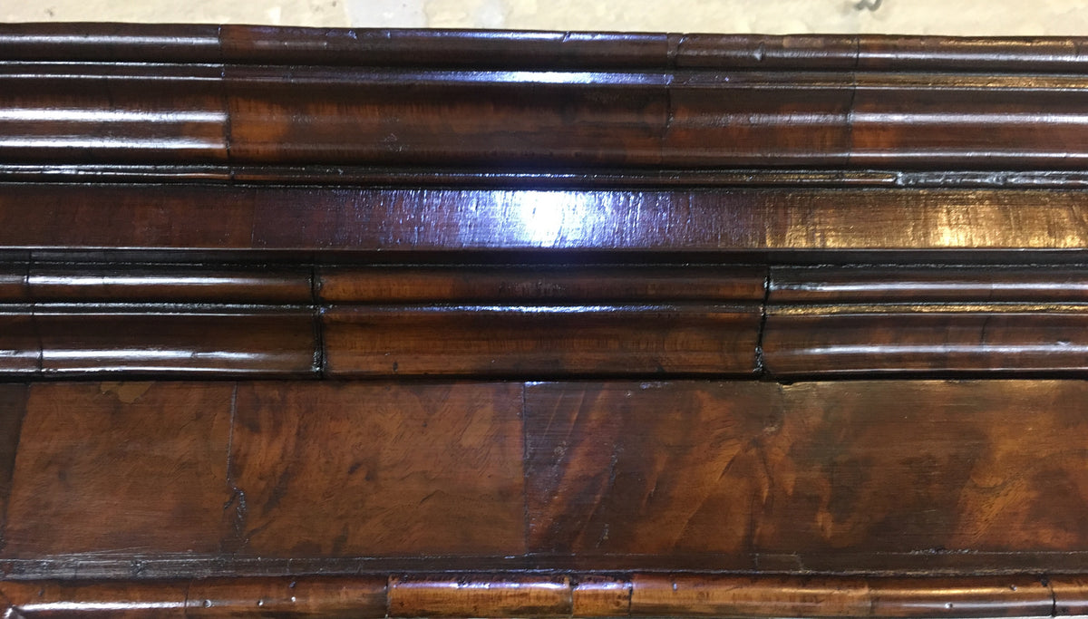 Fine English Queen Anne Walnut Bookcase with Secretary Desk — detail 10