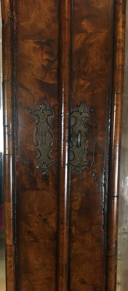 Fine English Queen Anne Walnut Bookcase with Secretary Desk — detail 16
