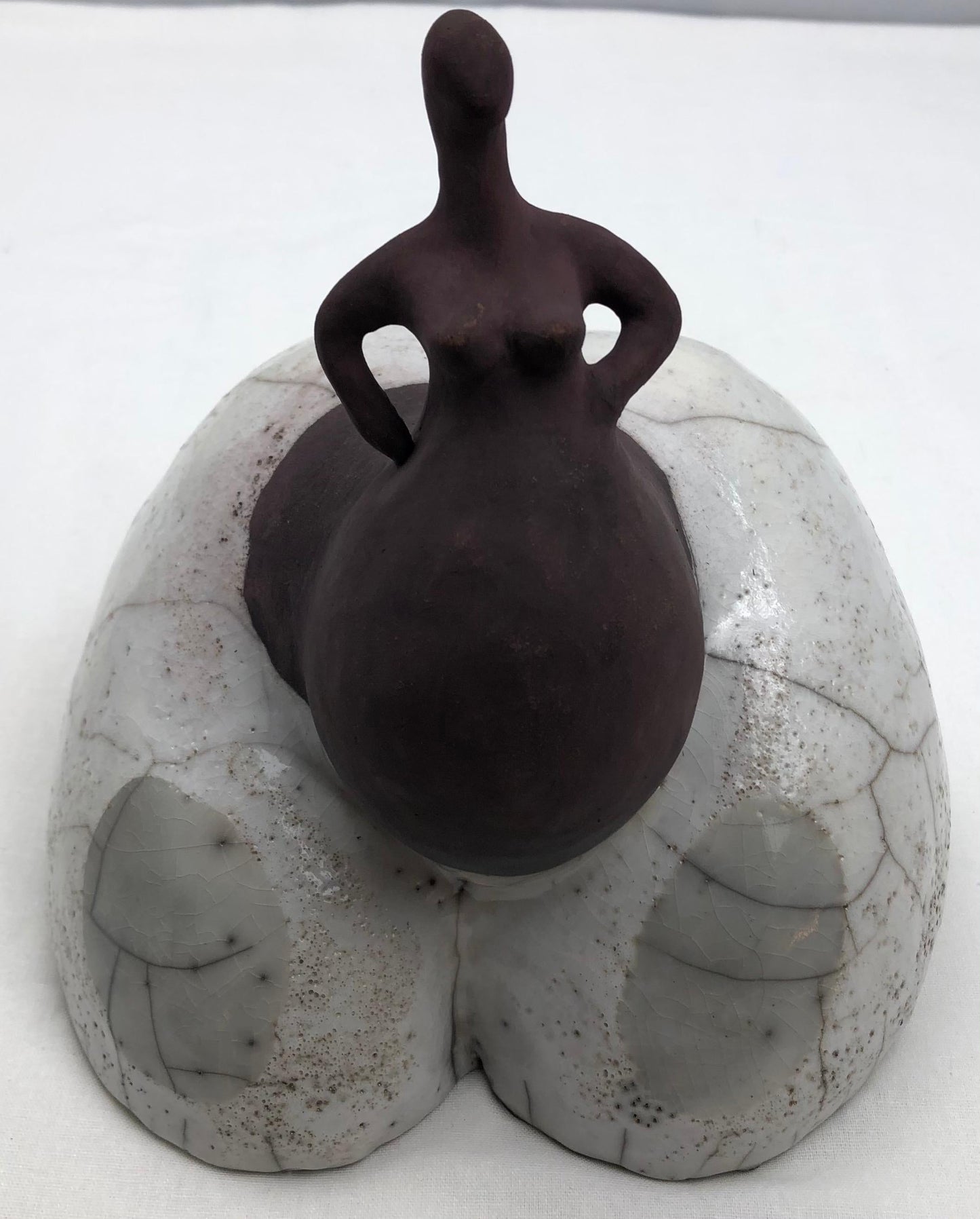 Raku Fired Ceramic Sculpture Nude Woman — detail 5