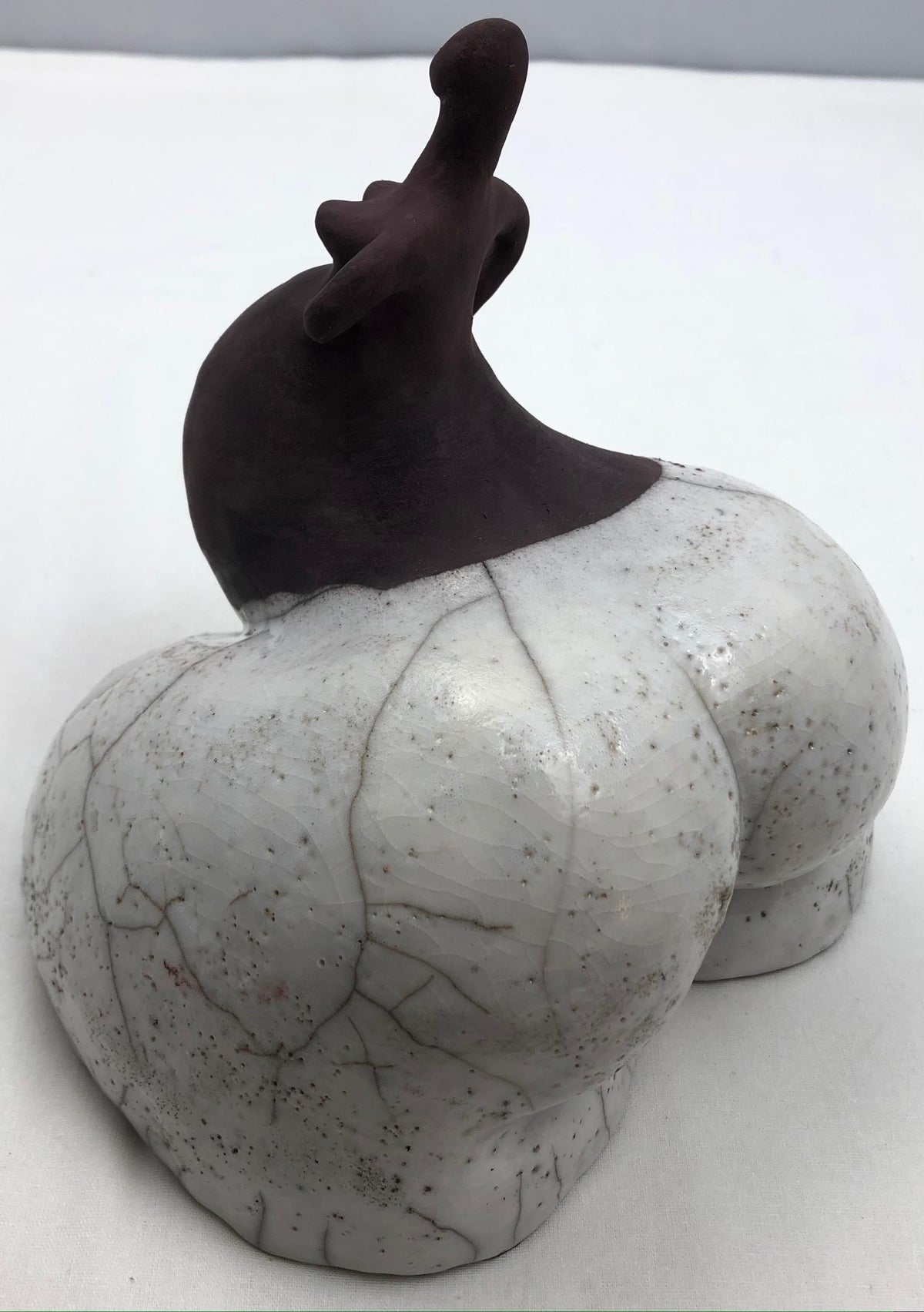 Raku Fired Ceramic Sculpture Nude Woman — detail 6